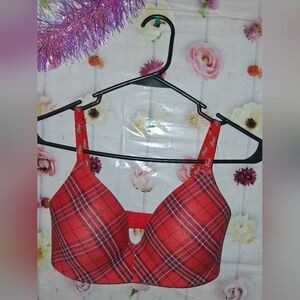 Victorias Secret PINK Wear Everywhere Wireless Bra Plaid Wireless  32DD